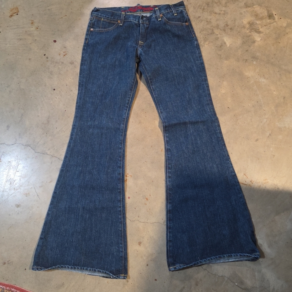 Ed Hardy Indigo Wide Leg Jeans